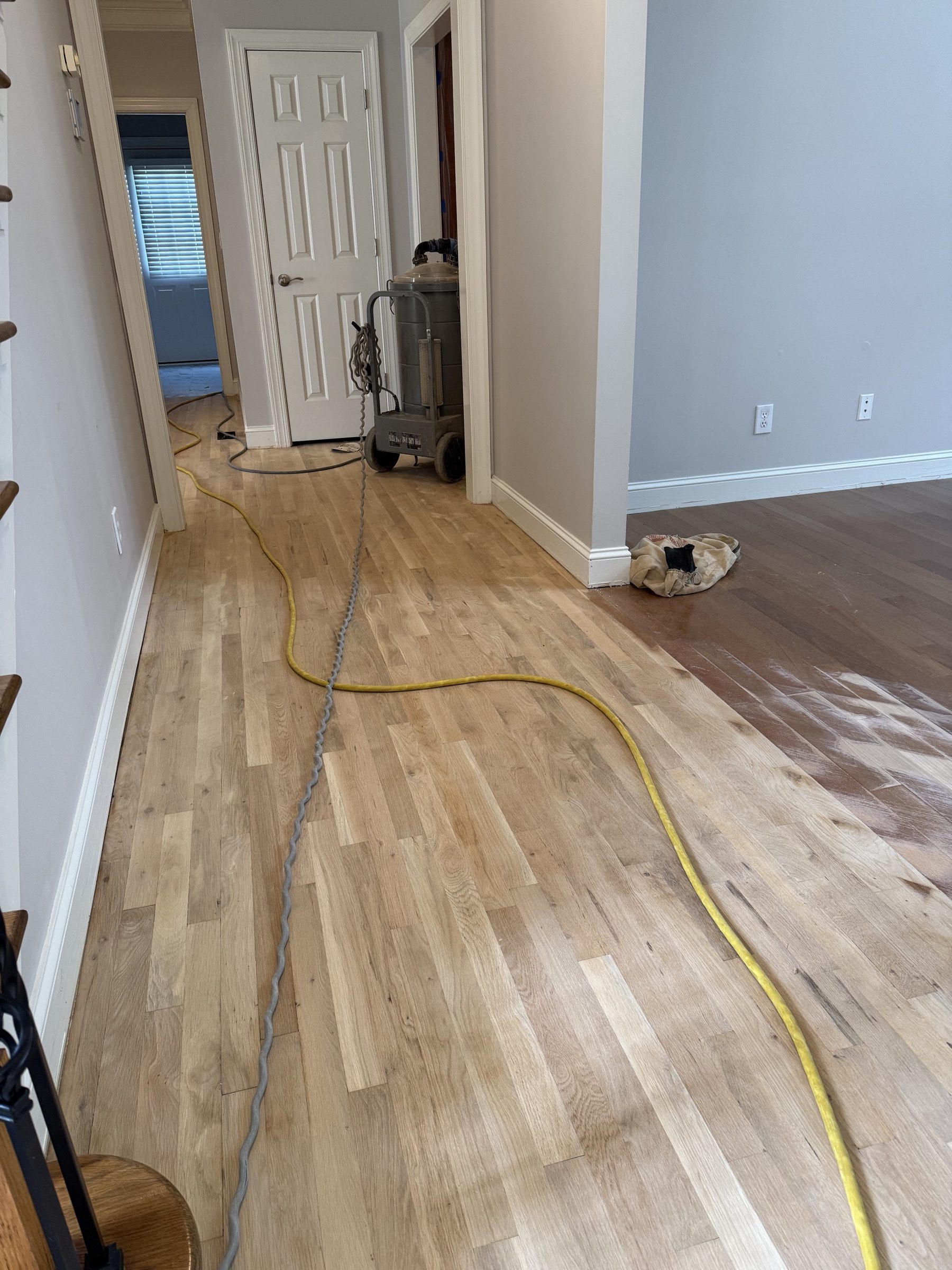Hardwood floor sanding in a Johns Creek, GA home by Atlanta Floor One