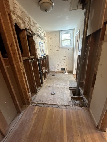 Sandy Springs GA bathroom remodel during photo by Atlanta Floor One